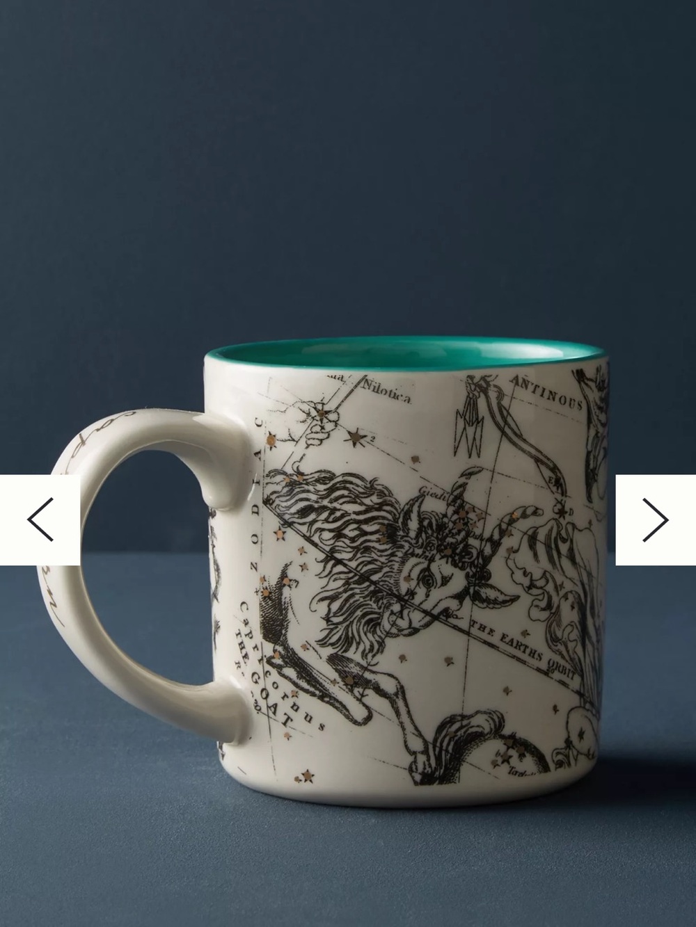 Constellation Ceramic Mug with Teal Interior